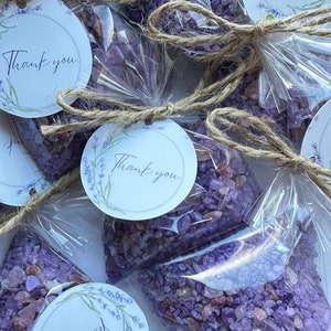 25bags lavender bath salt favors, Lavender wedding guest favors, Personalized thank you mini bulk gifts, From my shower to yours bath soak