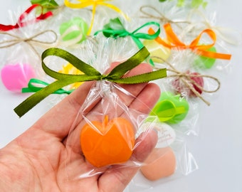 10 jabones de manzana de mis ojos, mini jabones con forma de fruta, recuerdos para baby shower con chispas, regalos de fiesta con temática de manzana de género neutro a granel