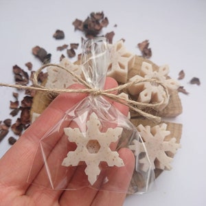 50pcs snowflake favors, Winter mini soap favors, Christmas guest gifts, Small holiday wonderland gifts, Winter wedding/bridal shower favors image 3