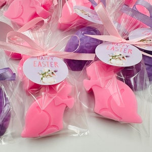 10 pezzi di sapone pasquale bomboniere per bambini, riempitivi per cestini pasquali, mini regali di sapone a forma di coniglio/uovo/coniglietto, decorazioni pasquali, forniture per feste di compleanno primaverili