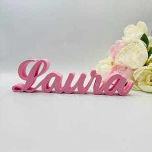 Custom name table sign for wedding, Baby name for nursery, Family name sign table decor, Freestanding personalized sweetheart table sign 1-6 letters Floating