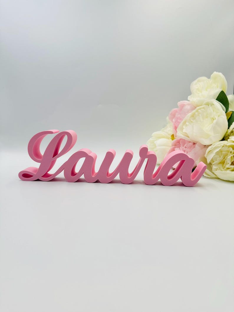 Custom name table sign for wedding, Baby name for nursery, Family name sign table decor, Freestanding personalized sweetheart table sign 1-6 letters Floating