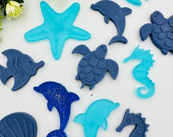 10pcs ocean soap favors, Sea creatures themed party favors, Beach/seaside theme favors, Seahorse/turtle soap favors, Sea cottage hand soap