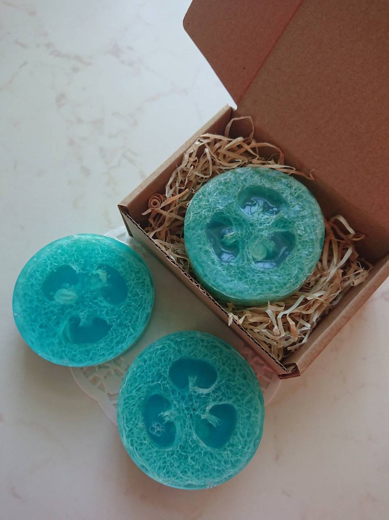 Loofah Soap Bar Natural Glycerine Hand Soaps Wrapped Gift Etsy