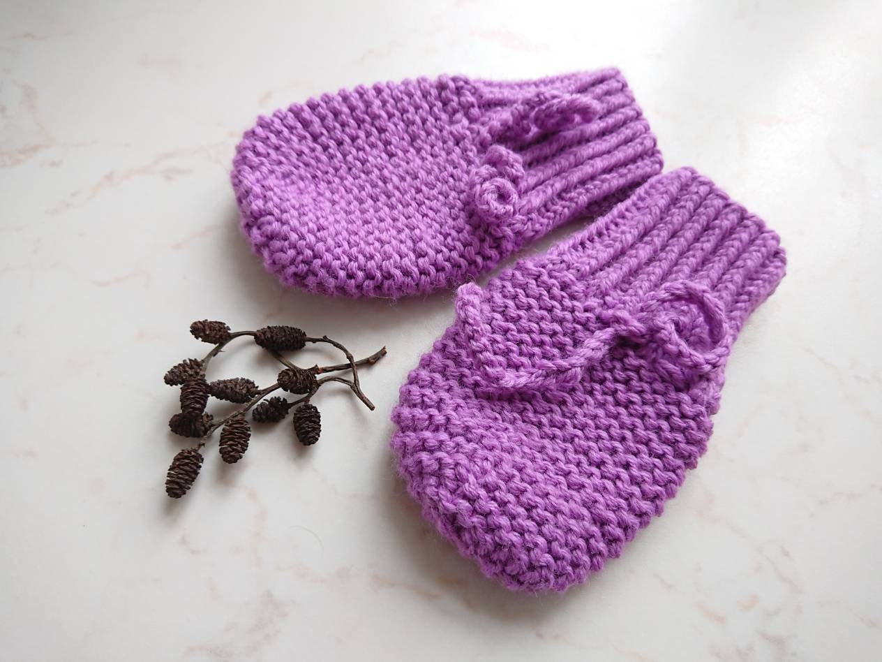 Knitted newborn mittens Thick baby mittens Infant gloves Etsy España
