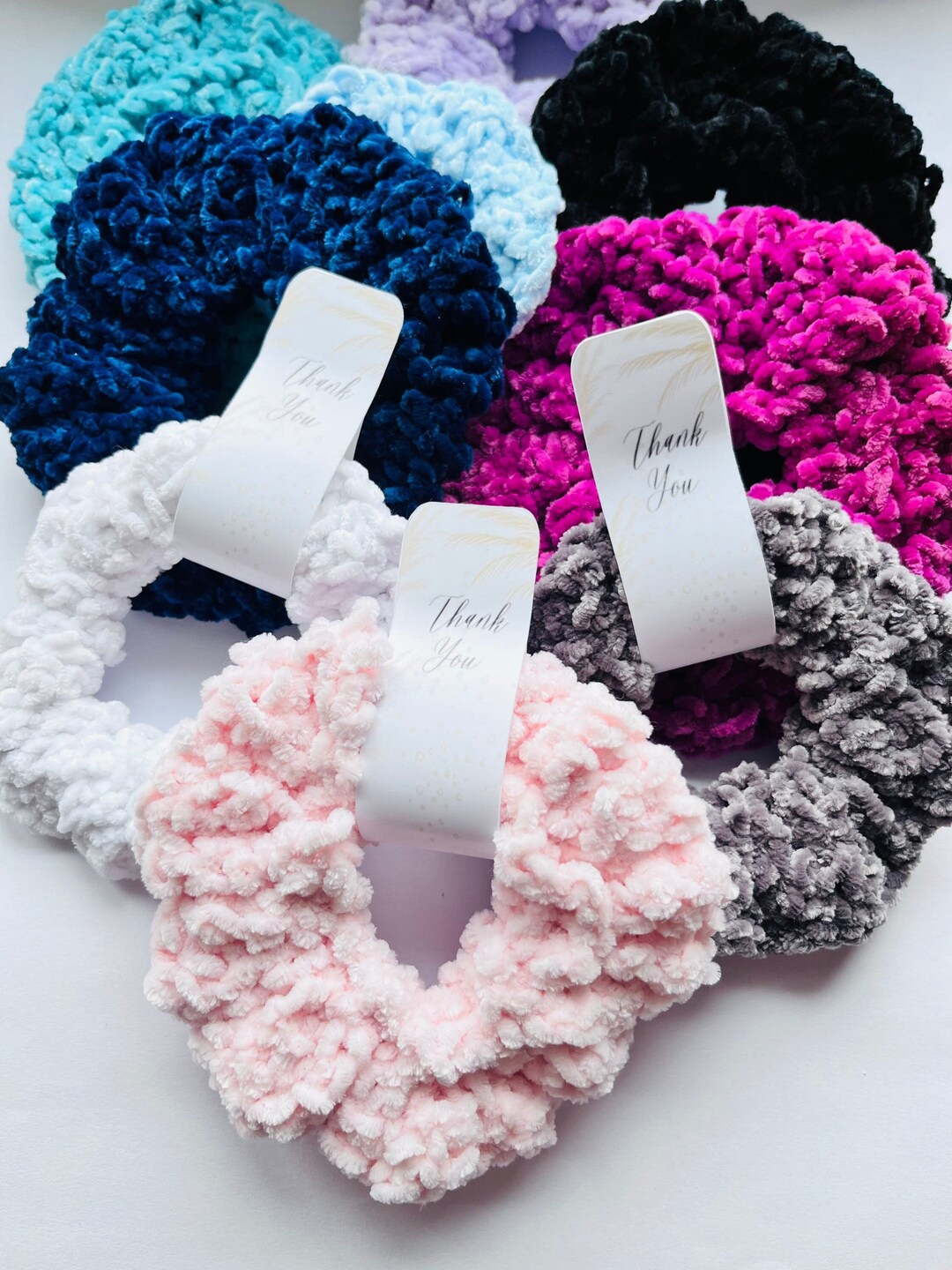5pcs Scrunchies Favors Bridal Shower Favors Crochet Velvet Etsy