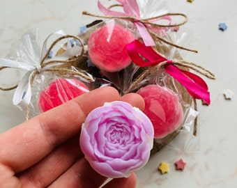 10 jabones de peonía, regalos de verano para baby shower, recuerdos para fiestas florales, recuerdos para despedida de soltera "Niña en flor", decoraciones de jabón de flores silvestres.