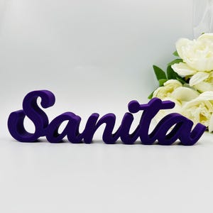 Custom name table sign for wedding, Baby name for nursery, Family name sign table decor, Freestanding personalized sweetheart table sign image 4