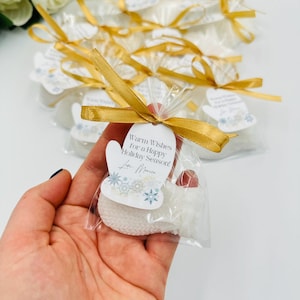 10 pezzi di saponette natalizie, bomboniere a tema invernale, saponi a guanti lavorati a maglia, regali di riempimento per calze, regali per le feste, piccole bomboniere di saponette invernali
