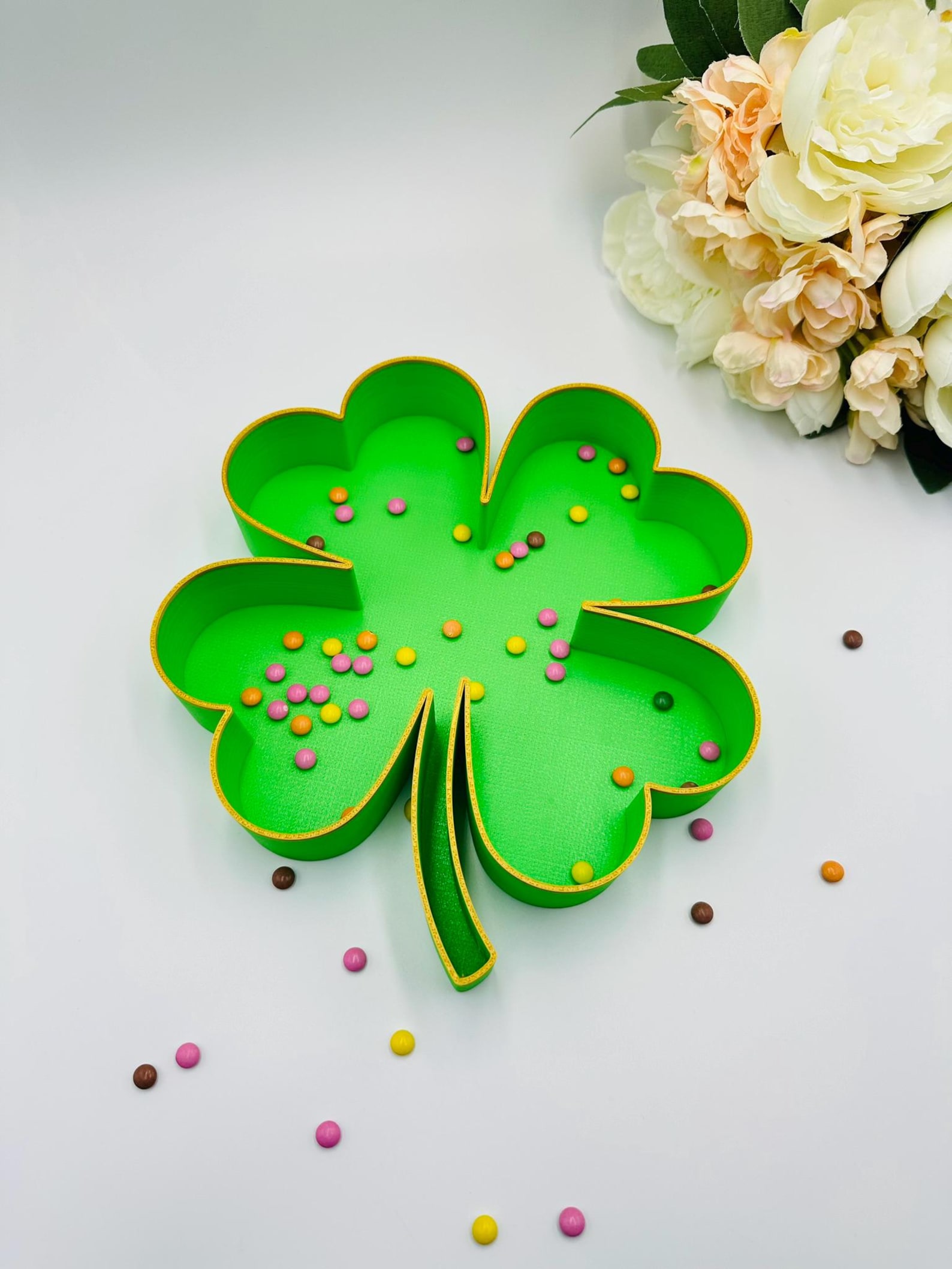 Shamrock Fillable Tray St Patricks Snack Tray Candy Dish for Baptism  Communion Family gatherings