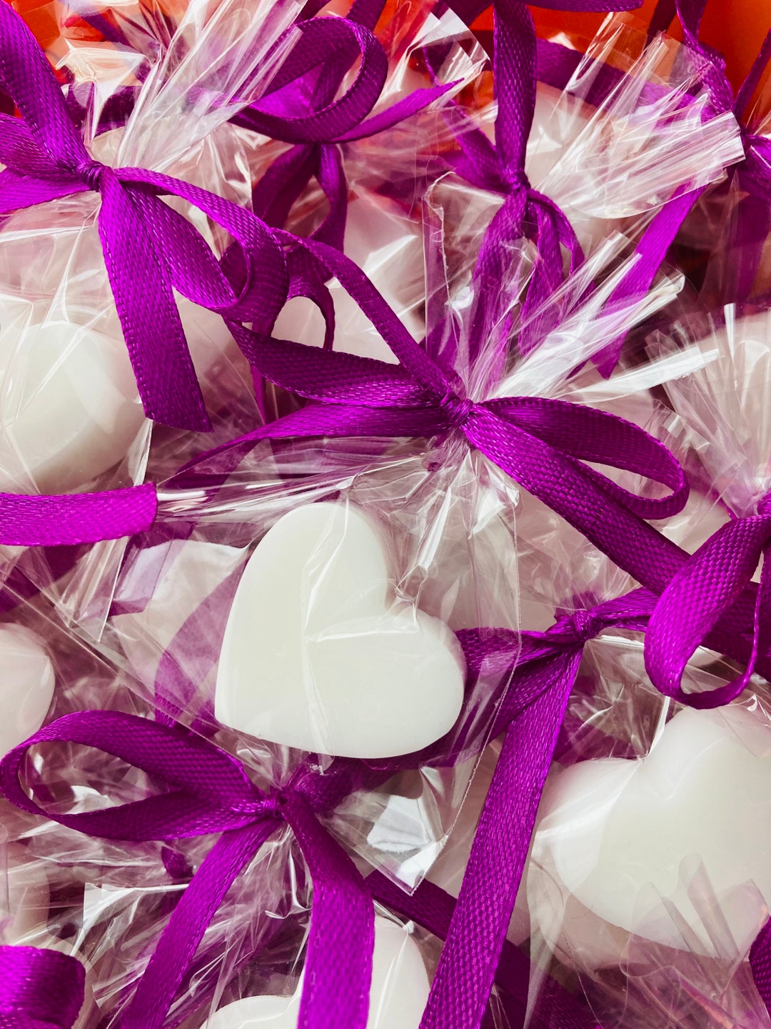 65pcs Small Wedding Favors, Save the Date Gifts, White Heart Soap