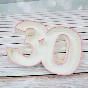 Plateau de chiffres d'anniversaire articulé de 6,5 po. à remplir, décoration de table de charcuterie vide pour aliments Chiffres creux pour événements