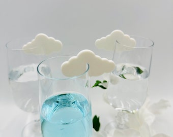 20pcs cloud glass markers Cloud party drink tags for guests Cloud shape glass charms Cloud baby boy shower decorations Cloud glass toppers