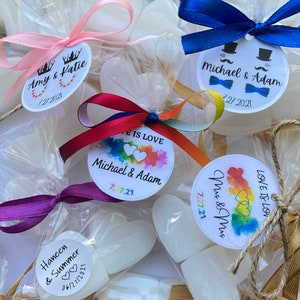 20sets LGBTQ wedding favors, Rainbow gifts, Personalized pride gifts, White heart shape soap favors, Same sex wedding favors, Gay weddings