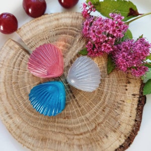 30 pezzi/10 set di sapone con conchiglie, bomboniere da spiaggia blu/rosse, saponi con conchiglie per gli ospiti sfusi, bomboniere per addio al nubilato, regali tropicali