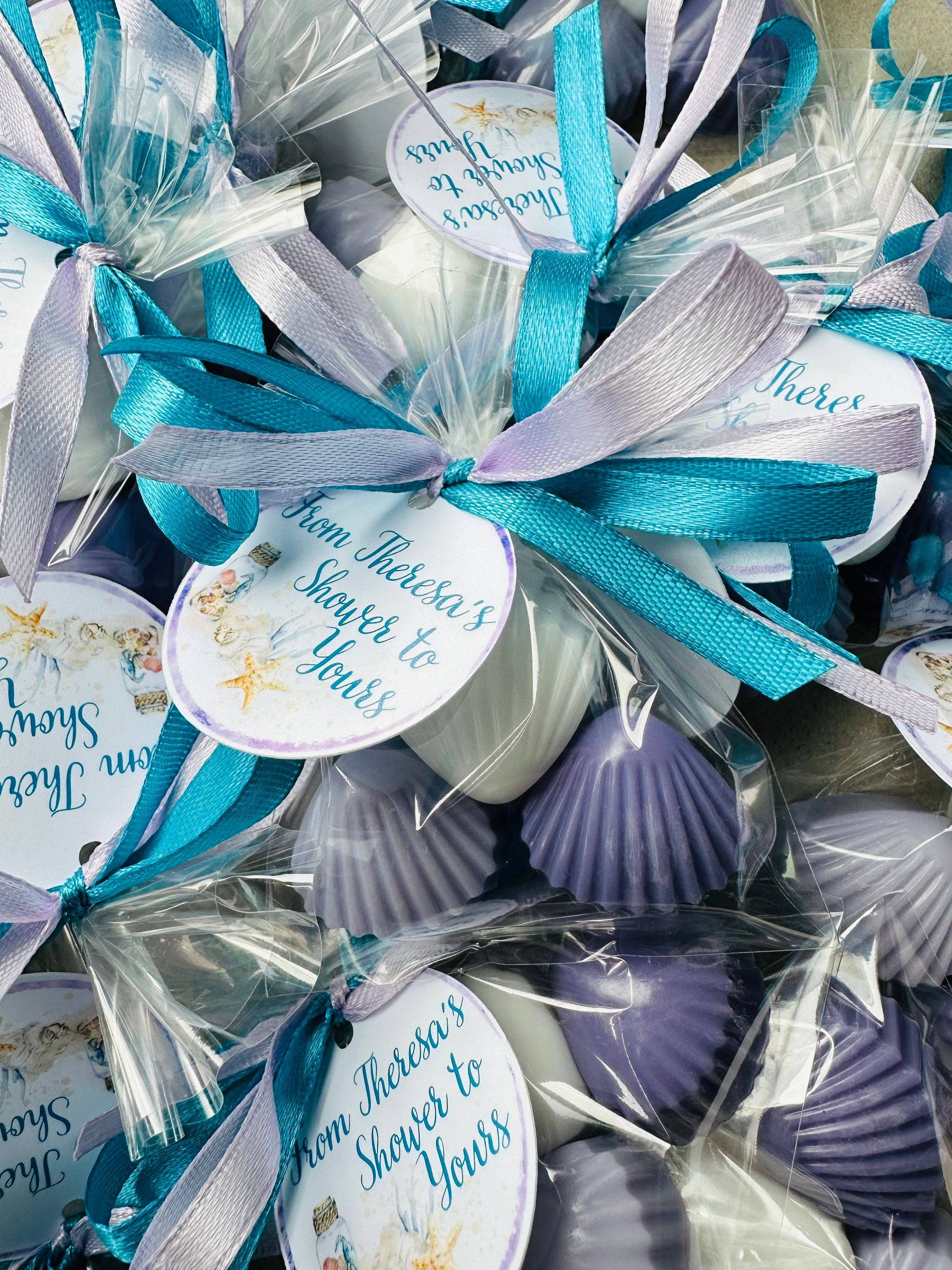 Shell Favour 15sets Seashell Mini Lavender Soaps, Purple Beach Wedding Favors, Sea ...