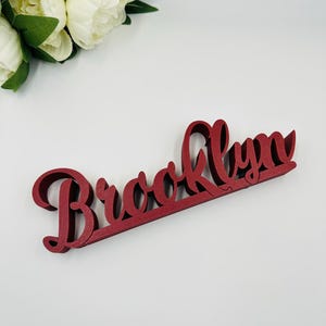 Custom name table sign for wedding, Baby name for nursery, Family name sign table decor, Freestanding personalized sweetheart table sign image 3