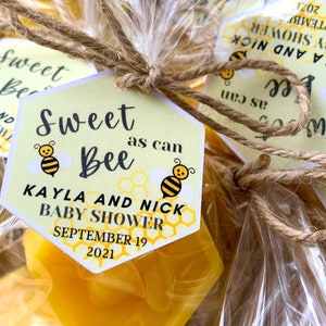 80pcs Mommy bee favors, Pair of honey soaps, Bee combs soap favors, Bee theme party favors, Country wedding guest favors, Beekeeper gifts Bag+ honeycomb tag