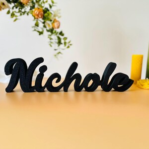 Custom name table sign for wedding, Baby name for nursery, Family name sign table decor, Freestanding personalized sweetheart table sign 7-9 letters Floating