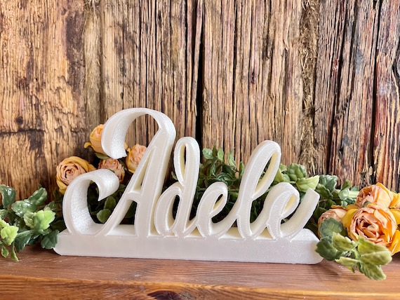 Custom name table sign for wedding, Baby name for nursery, Family name sign table decor, Freestanding personalized sweetheart table sign