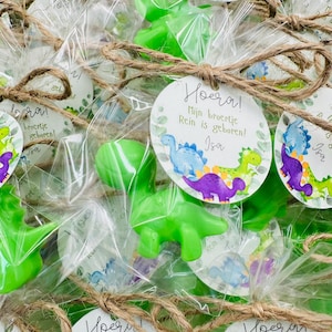 12 pezzi di sapone verde a forma di dinosauro, bomboniere per feste di compleanno per bambini Dino, regali unisex per baby shower, bomboniere per feste di rivelazione del sesso del bambino, bomboniere per feste di primo compleanno per bambini