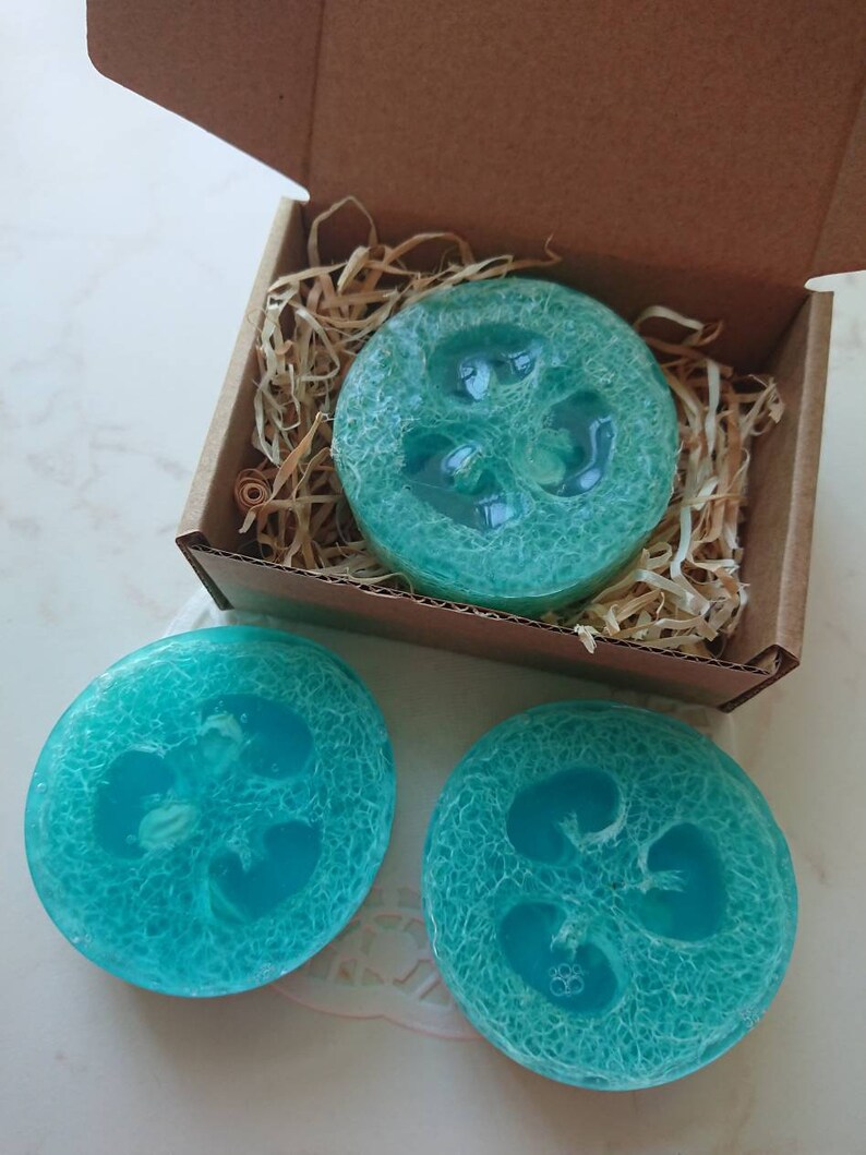 Loofah soap bar Natural glycerine hand soaps Wrapped gift Etsy