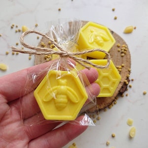 10pcs Meant to bee favors, Pair of honey soaps, Bee combs soap favors, Bee theme party favors, Country wedding guest favors, Beekeeper gifts In cellophane bags