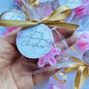 Bomboniere per sapone con fiocchi di neve rosa da 10 pezzi, bomboniere invernali del paese delle meraviglie, piccole bomboniere invernali per sapone per baby shower, bomboniere per matrimoni invernali/addio al nubilato
