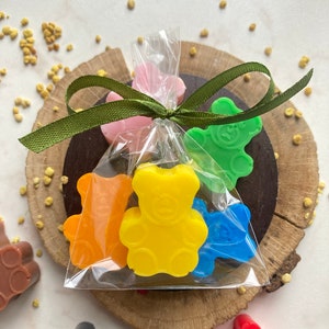 10 pezzi di mini saponi a forma di orso, piccoli regali per baby shower, regali per orsetti per neonati, regali per feste di 1° compleanno a tema orso, regali per saponi al miele