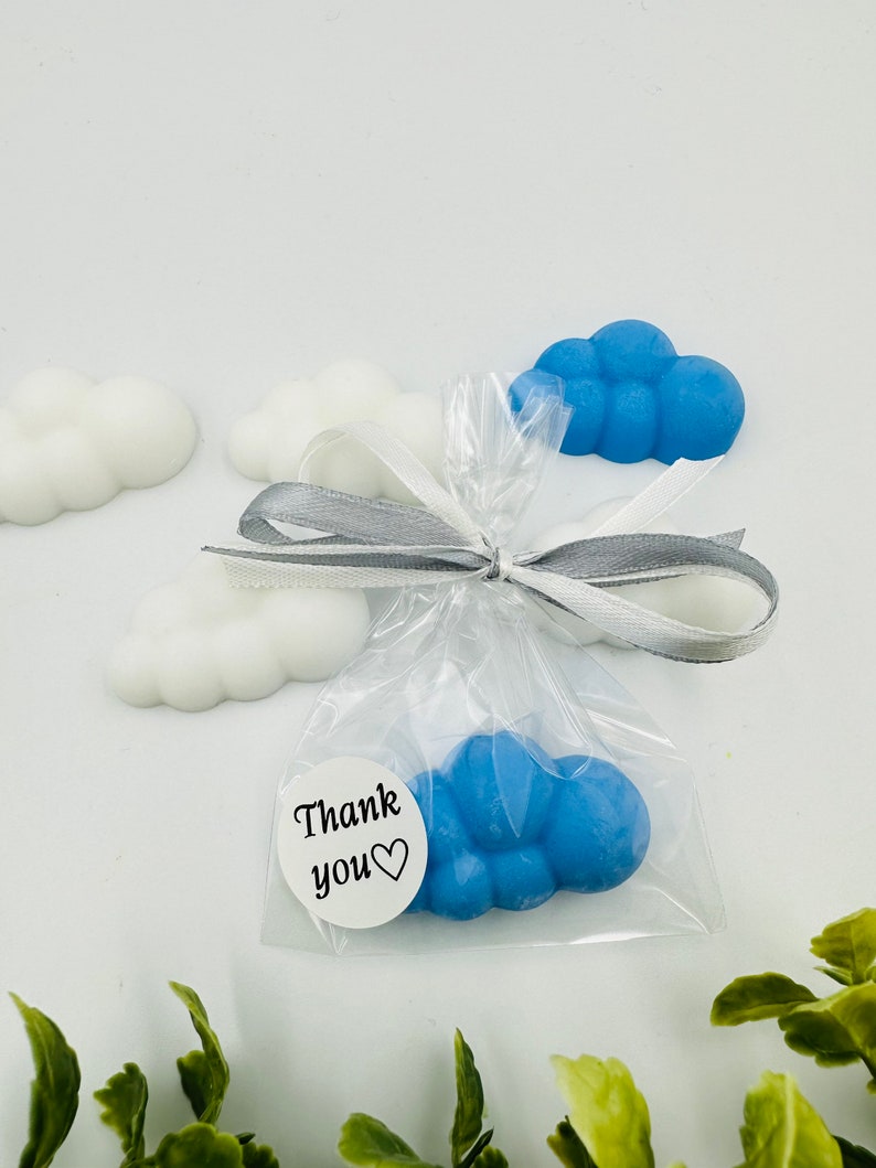 12 Stück Wolkenform Seifengeschenke für Babyparty, Boho-Babyparty-Souvenirs, Taufgeschenke für Gäste, Wolkenbevorzugungen für Taufgeschenke Packed + stickers