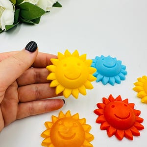 10 pezzi di saponette a forma di sole, omaggi per baby shower a forma di sole sorridente, bomboniere estive per il primo viaggio del bambino, bomboniere a forma di sole per la festa del sole