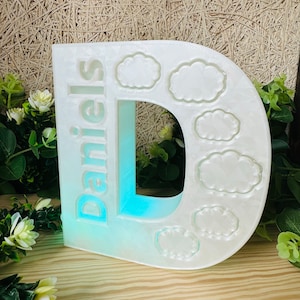Lámpara de noche con nombre personalizado para guardería, regalo de primer cumpleaños para nieto, lámpara con forma de letra para dormitorio infantil, lámpara de noche para guardería para recién nacidos