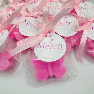 10 pezzi di saponette a forma di farfalla, regalo per baby shower, bomboniere per la festa di rivelazione del sesso del bambino, bomboniere in stile romantico, bomboniere per il compleanno di una bambina per gli ospiti
