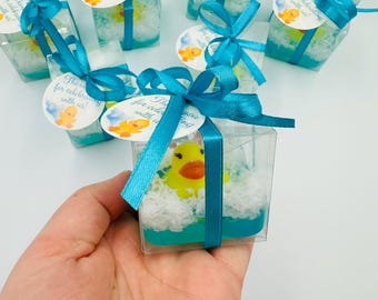 25pcs rubber duck soap favors in box, Swimming ducky soap box, Personalized duck theme favors, Duck baby shower favors, Yellow rubber ducky