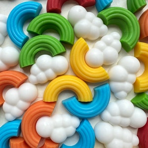 Bomboniere boho da 20 pezzi, mini saponi arcobaleno per bambini, bomboniere dai colori tenui nei toni della terra, baby shower Sunshine, nuvole di sapone colorate in pasta/bomboniere a goccia