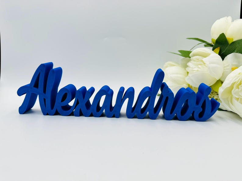 Custom name table sign for wedding, Baby name for nursery, Family name sign table decor, Freestanding personalized sweetheart table sign 10-12 ltrs Floating