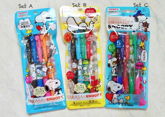 Snoopy Pen Zebra Sarasa Limited Edition 0 5mm Tip Snoopy Etsy