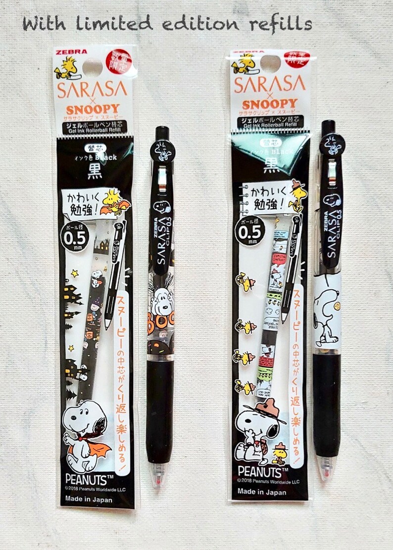 Snoopy pen Zebra Sarasa limited edition 0.5mm tip snoopy Etsy