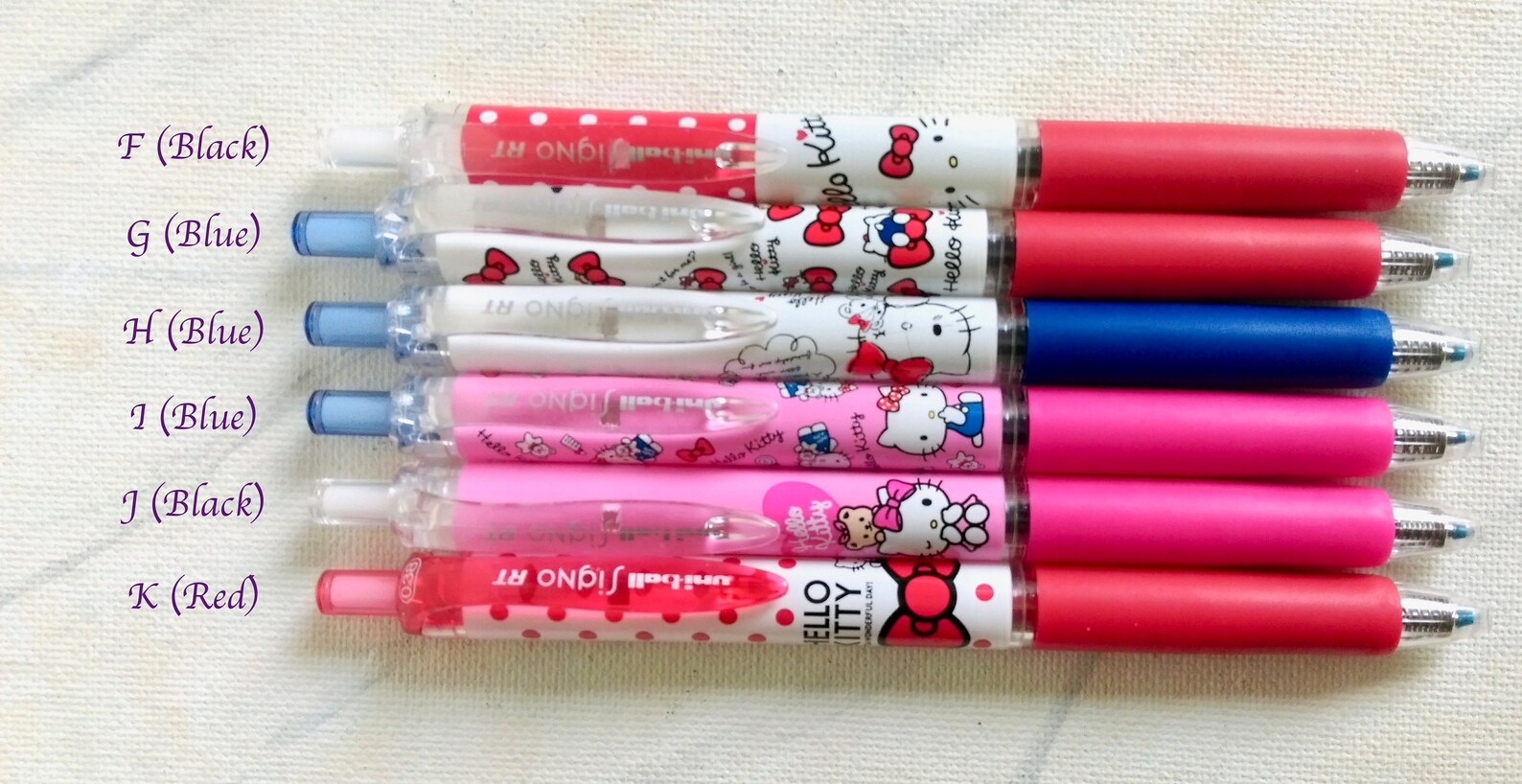 Hello Kitty pens gel pens gen ink pens Uniball Signo RT Etsy