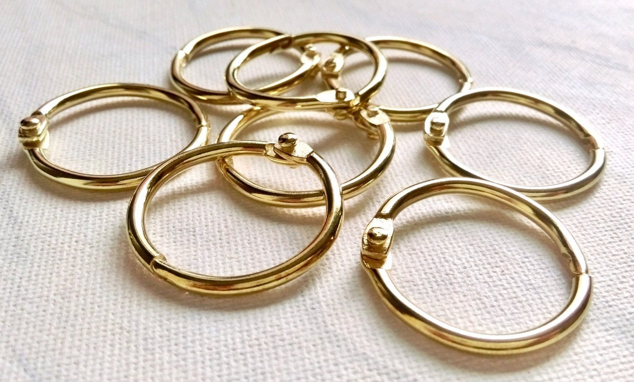 Gold binder rings snap rings bindery rings card rings Etsy
