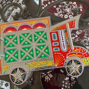 Handmade Wooden Serving Tray Tribal South Asian Desi Truck Art Pakistani Indian Rickshaw Traditional Souvenirs