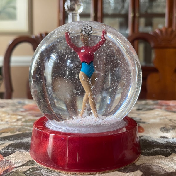 Custom African American Barbie Dancer Gymnast Grace First Black Barbie Snow Globe Birthday Children Holiday Gifts Ready to Ship