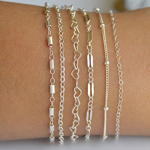 Dainty Silver Bracelet, Sterling Silver Bracelet or Dainty Gold Bracelet, Gold Filled Bracelet, Gold Chain Bracelet, Free Gift Packaging.