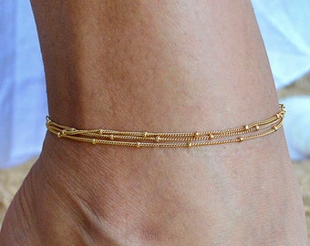 Gold Ankle Bracelet: Gold Filled Anklet, Waterproof Anklet, Custom Anklet, Handmade with Gold Filled Chain and Findings