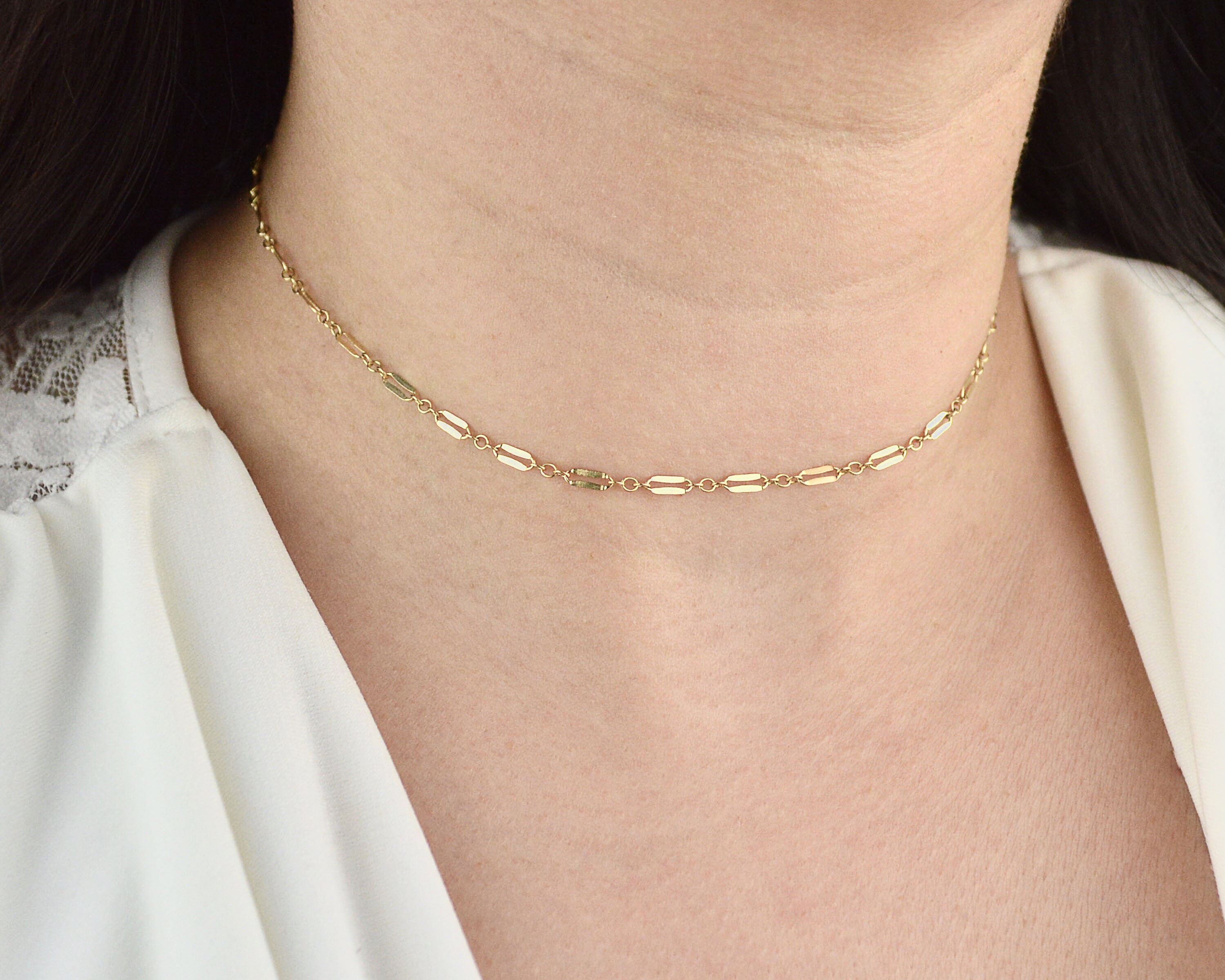 Gold Collar Necklace Gold Filled Choker Necklace Dainty Gold Etsy