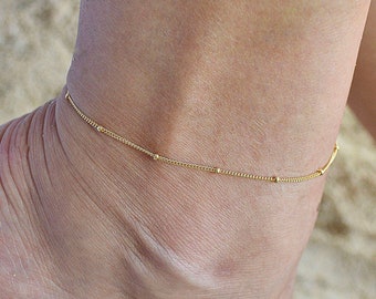 Gold Ankle Bracelet: Gold Filled Anklet, Waterproof Anklet, Custom Anklet, Handmade with Gold Filled Chain and Findings