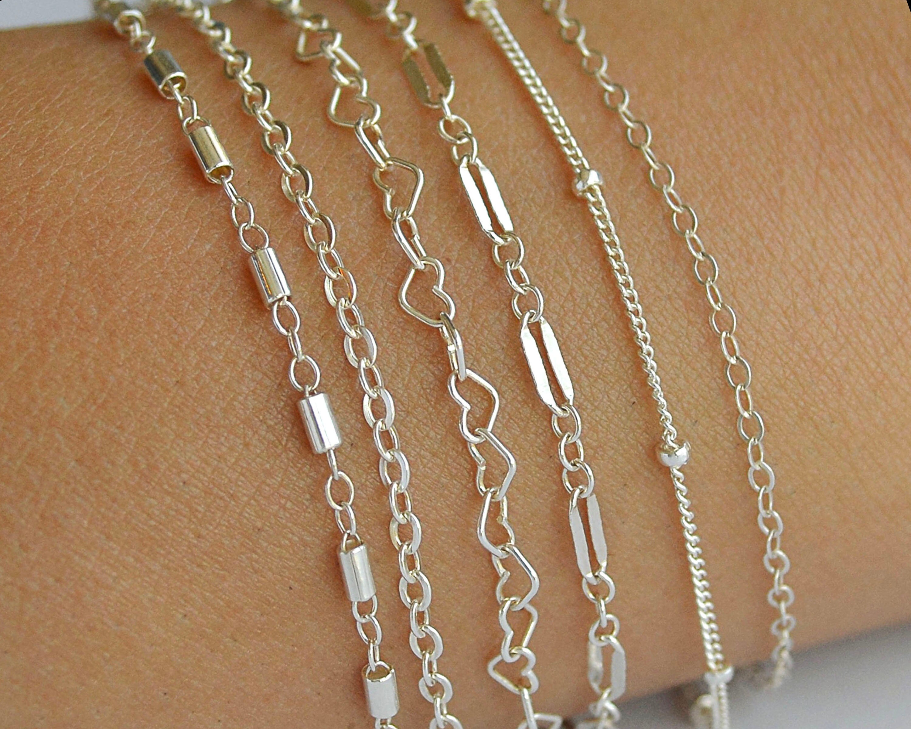 Dainty Chain Bracelet Sterling Silver Bracelet Layering Etsy