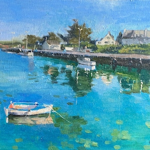 France Seascape - Bretagne #3, Original France Bretagne Seascape Impressionist Oil Painting