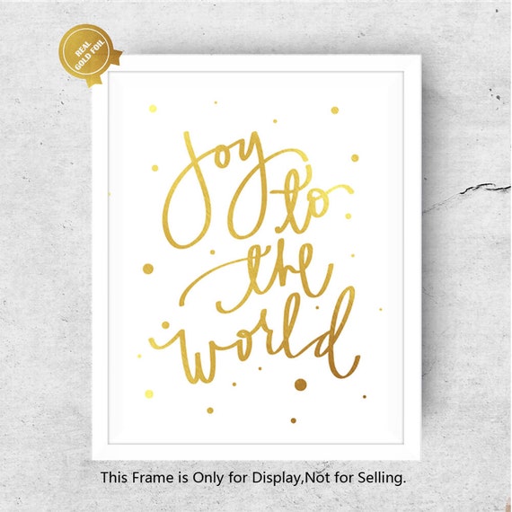 Freude An Der Welt Gold Folie Wand Zitat Kunstdruck Etsy