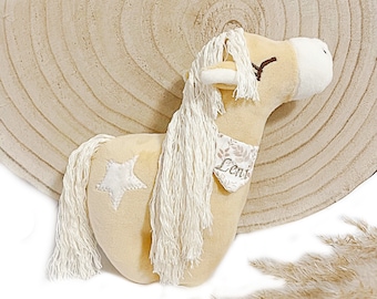 Kuscheltier, Pony Stella, Plüsch, beige, mit Namen